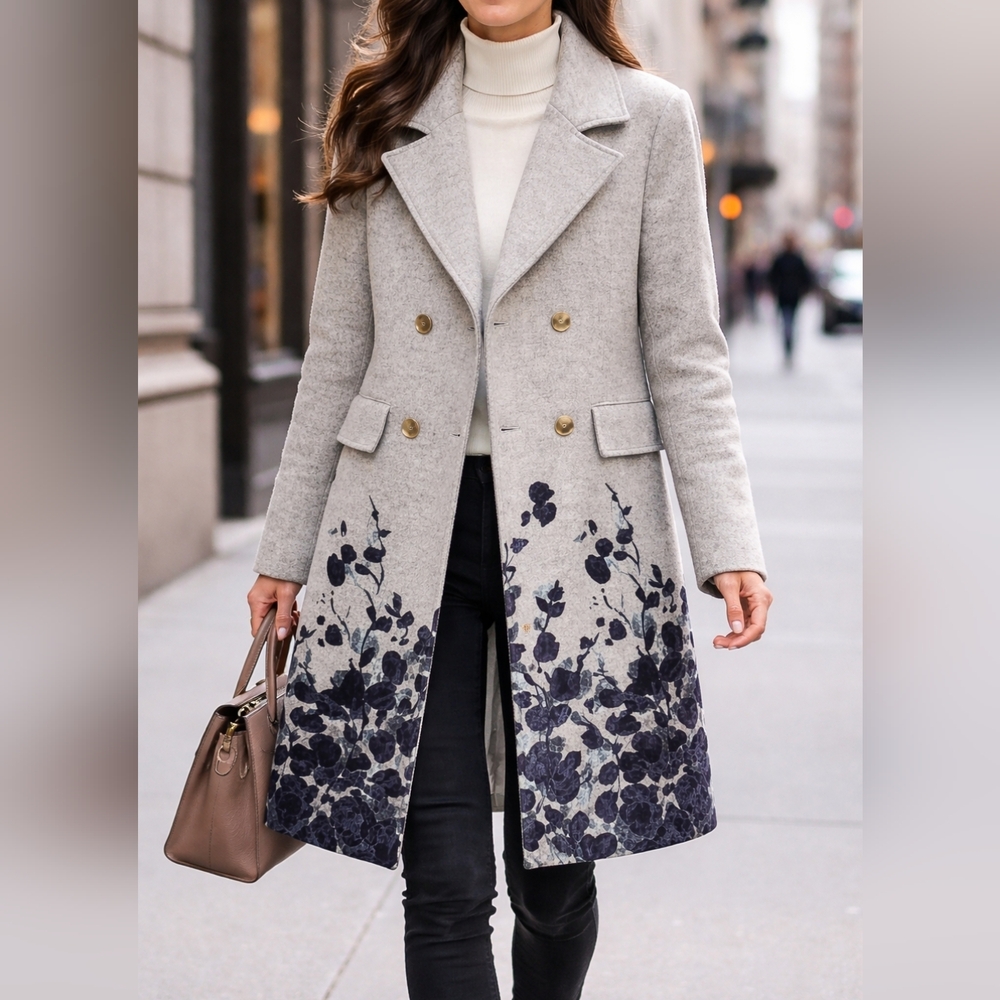 Floral Long Winter Coat